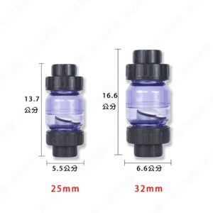 【Hook水族】止逆閥 PVC透明止回閥 底濾缸專用止逆閥 翻板式單向閥 活接止逆閥 逆流閥 止回閥